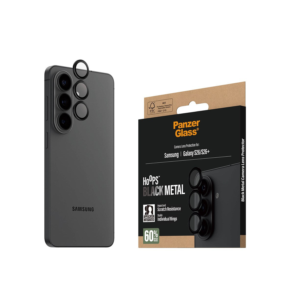 PanzerGlass® Hoops® Kameraschutz Schwarz Samsung Galaxy S26 | S26+