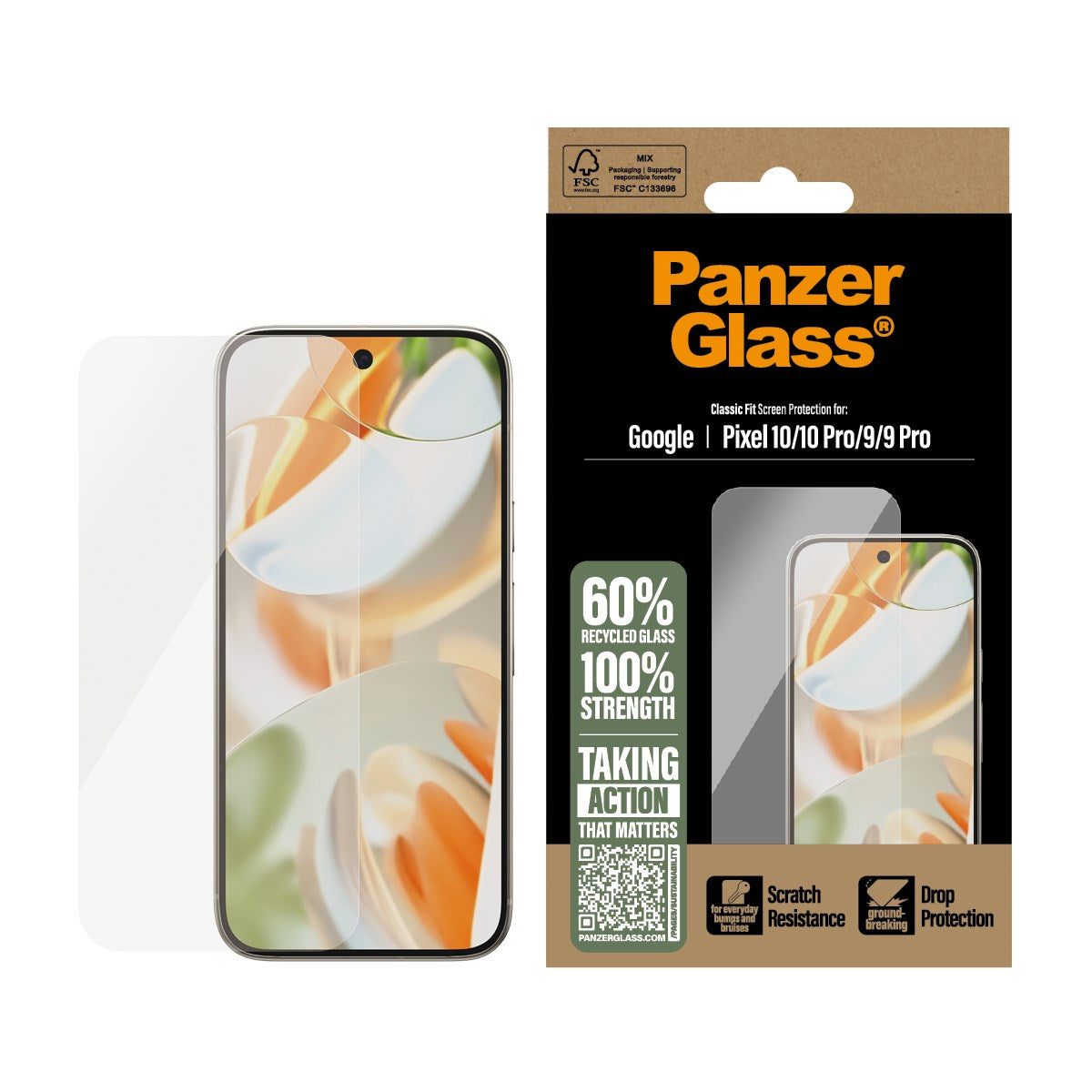 PanzerGlass® Displayschutz Google Pixel 10 | 10 Pro | 9 | 9 Pro | Classic Fit