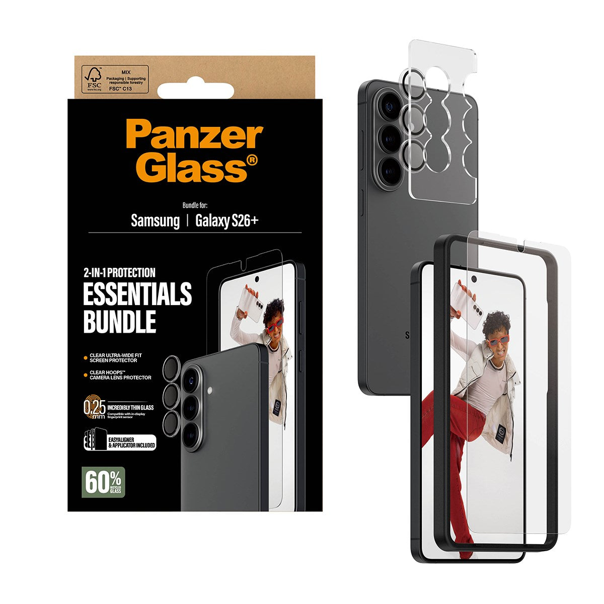 PanzerGlass® Hoops® 2-in-1 Set Samsung Galaxy S26+ | Ultra-Wide Fit