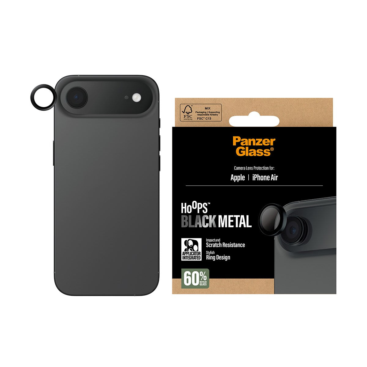 PanzerGlass® Hoops® Schwarz Kameraschutz iPhone Air