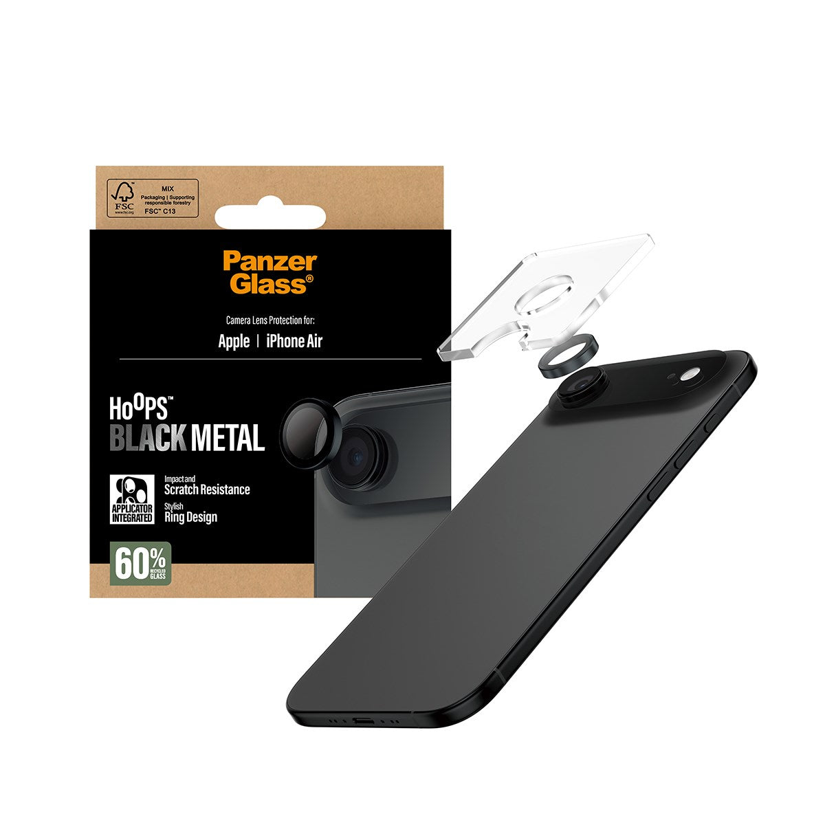PanzerGlass® Hoops® Schwarz Kameraschutz iPhone Air