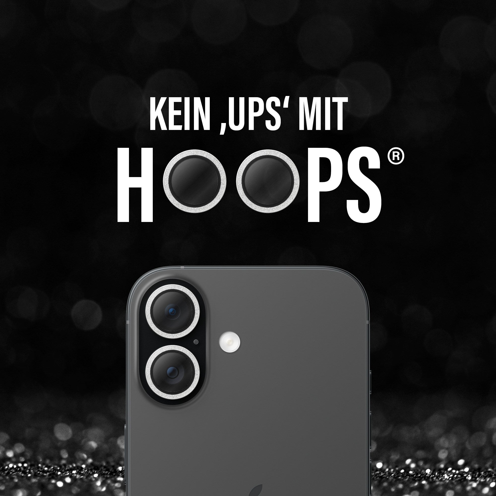 PanzerGlass® Hoops® Kameraschutz Glitter Silber iPhone 17 | iPhone 16 | 16 Plus