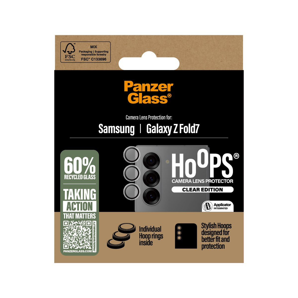PanzerGlass® Hoops® Transparent Camera Lens Protector Samsung Galaxy Z Fold7