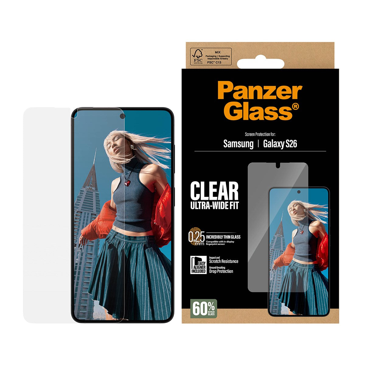 PanzerGlass® Displayschutz Samsung Galaxy S26 | Ultra-Wide Fit m. EasyAligner