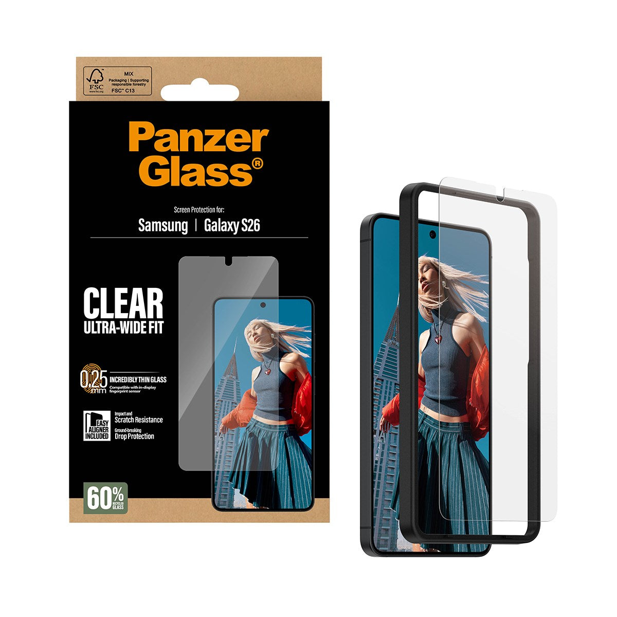 PanzerGlass® Displayschutz Samsung Galaxy S26 | Ultra-Wide Fit m. EasyAligner