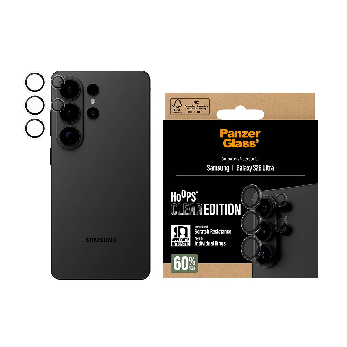 PanzerGlass® Hoops® Kameraschutz Transparent Samsung Galaxy S26 Ultra