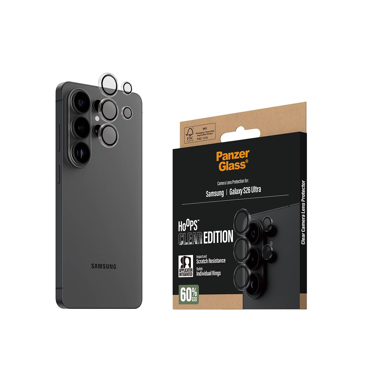 PanzerGlass® Hoops® Kameraschutz Transparent Samsung Galaxy S26 Ultra