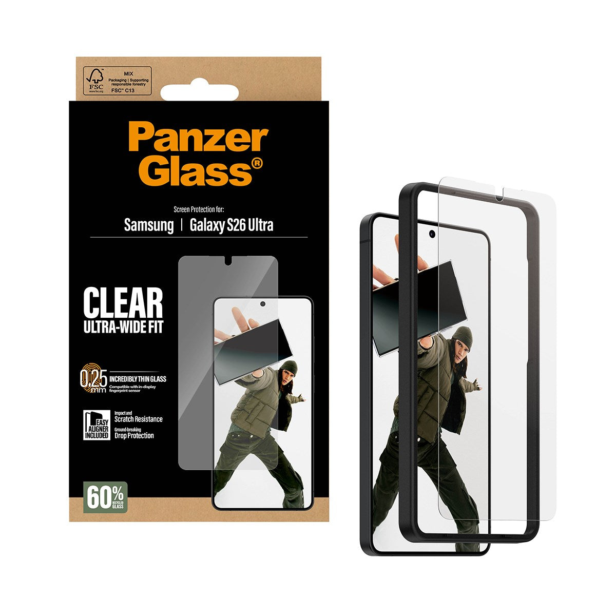 PanzerGlass® Displayschutz Samsung Galaxy S26 Ultra | Ultra-Wide Fit m. EasyAligner