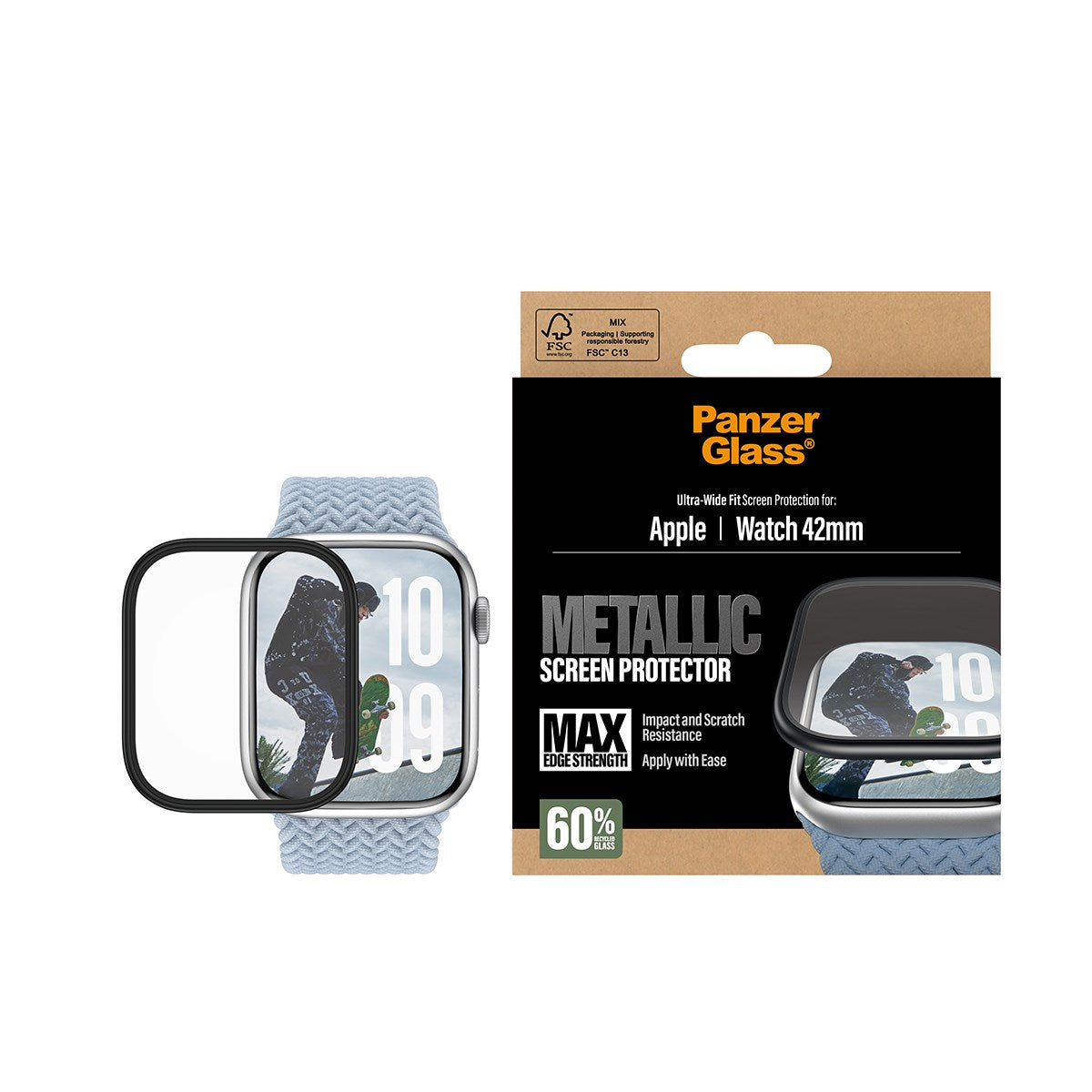 PanzerGlass® Displayschutz Metallic Apple Watch Series 11 | 10 | 42mm