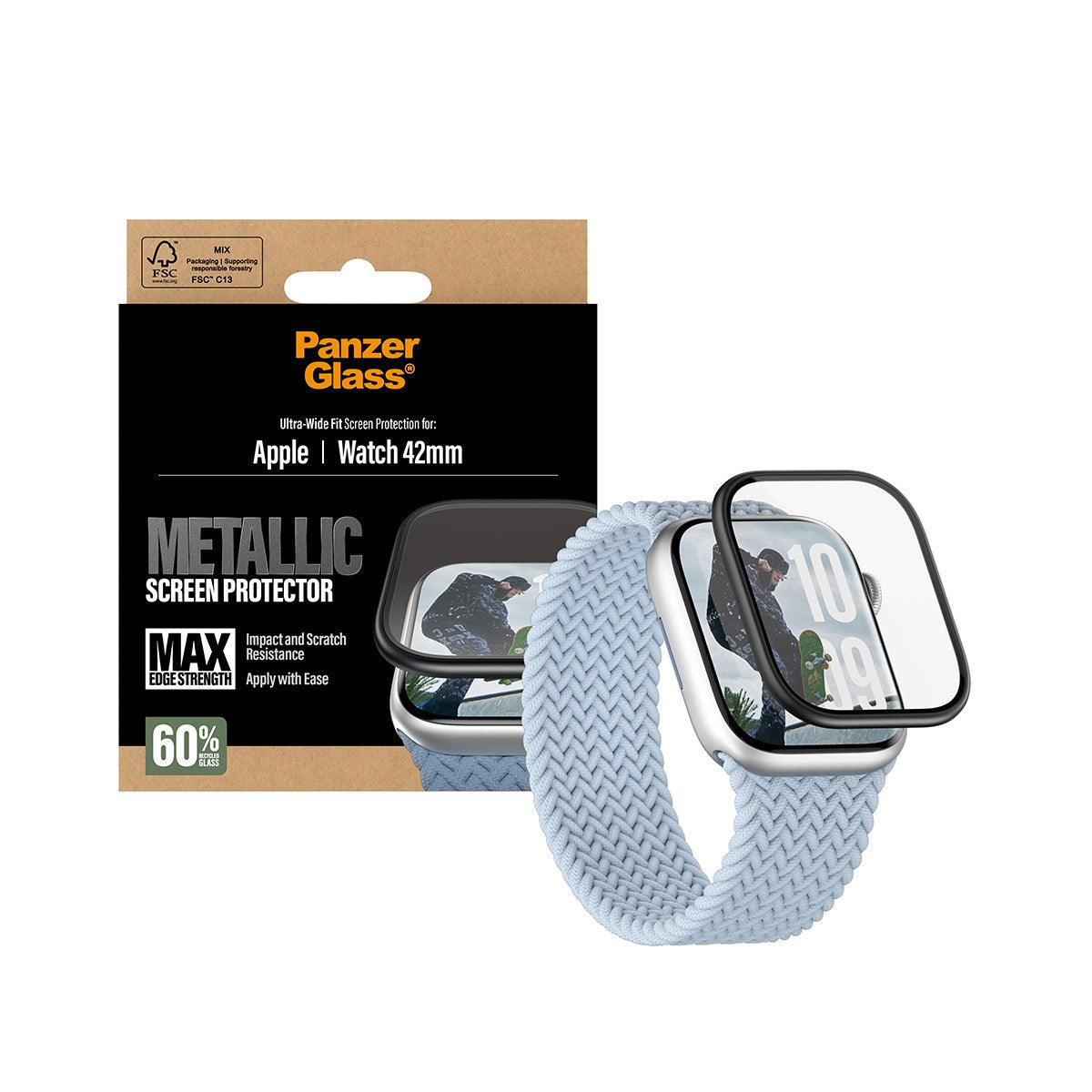 PanzerGlass® Displayschutz Metallic Apple Watch Series 11 | 10 | 42mm