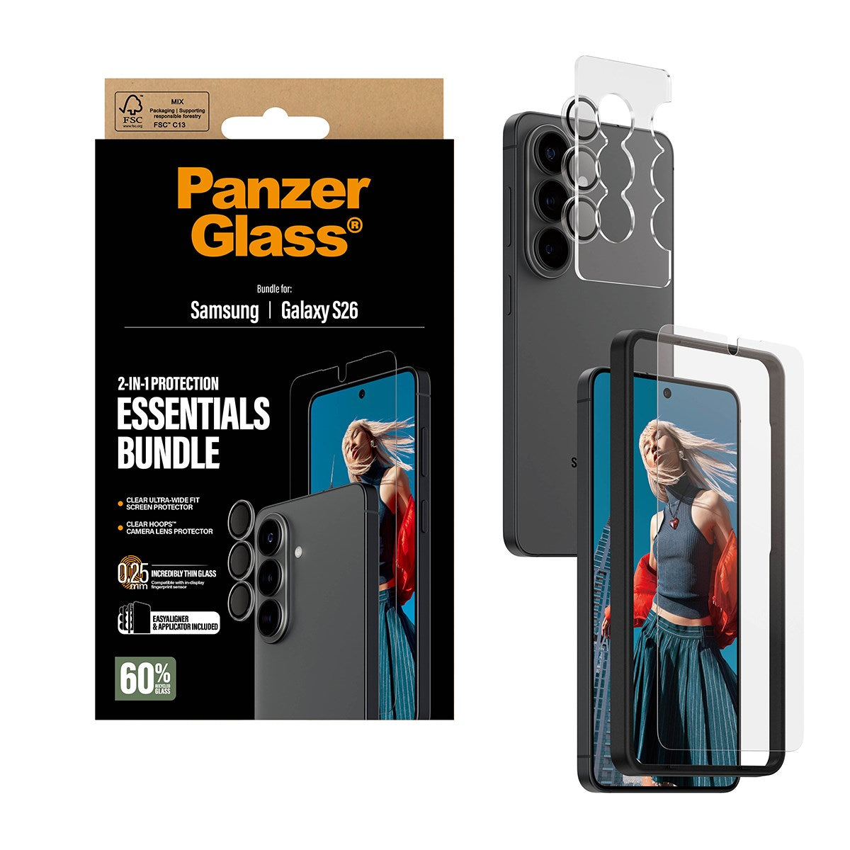PanzerGlass® Hoops® 2-in-1 Set Samsung Galaxy S26 | Ultra-Wide Fit