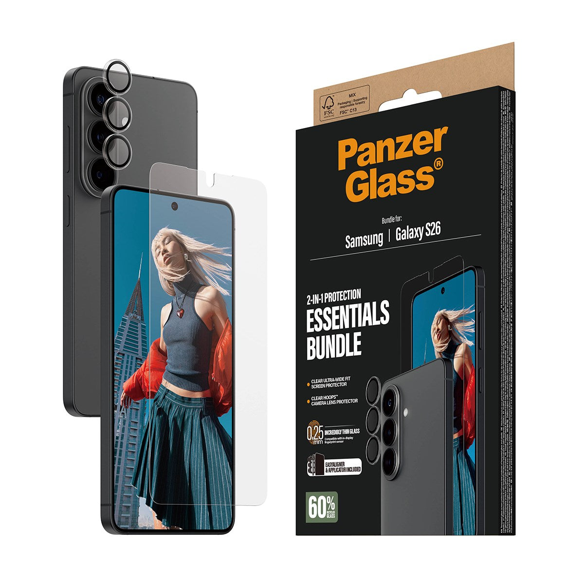 PanzerGlass® Hoops® 2-in-1 Set Samsung Galaxy S26 | Ultra-Wide Fit