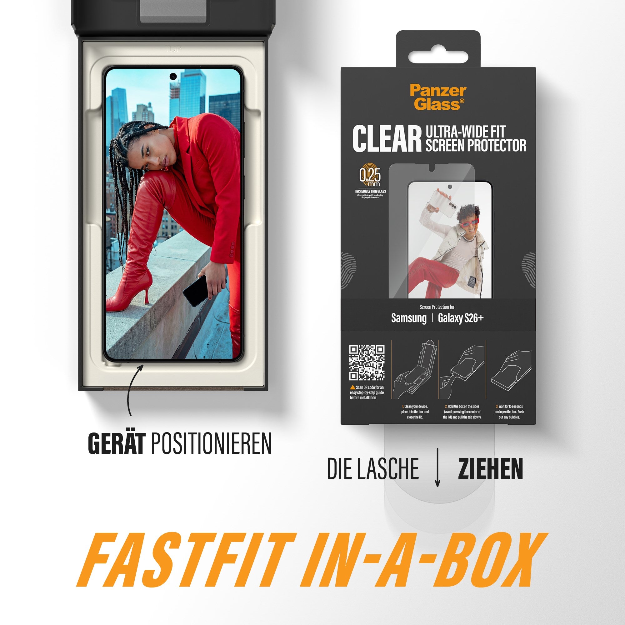 PanzerGlass® Displayschutz Samsung Galaxy S26+ | Ultra-Wide Fit m. FASTFIT IN-A-BOX