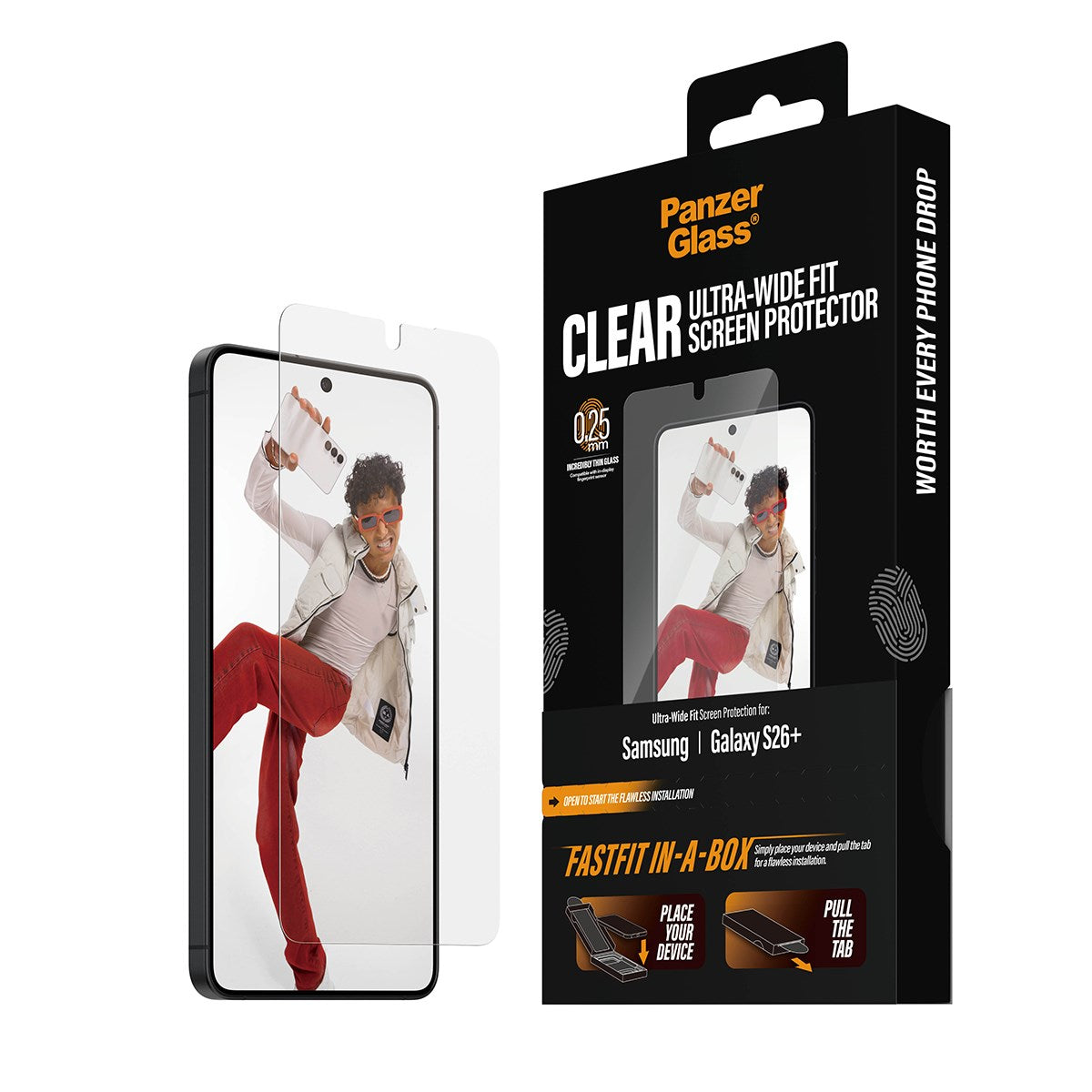 PanzerGlass® Displayschutz Samsung Galaxy S26+ | Ultra-Wide Fit m. FASTFIT IN-A-BOX