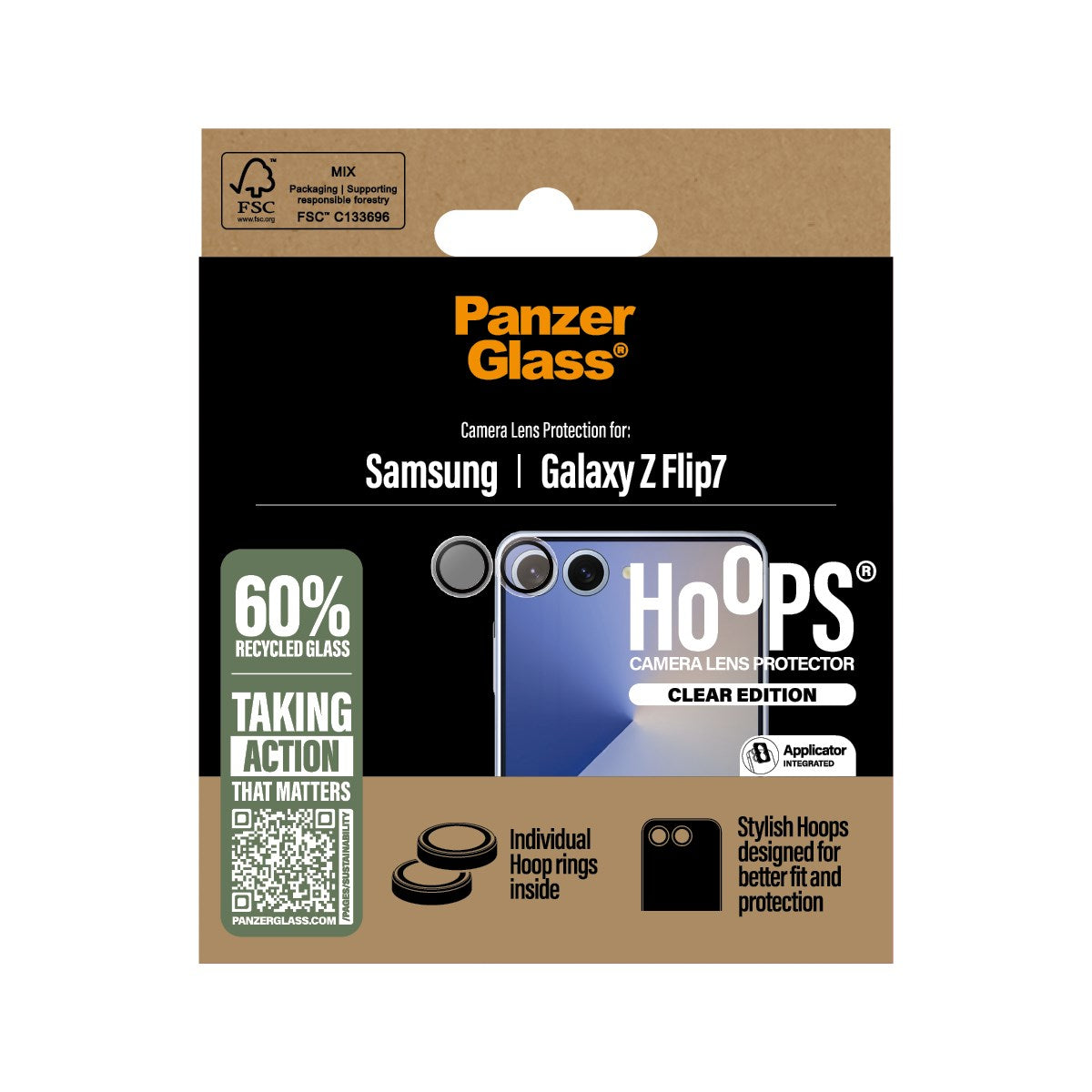 PanzerGlass® Hoops® Transparent Camera Lens Protector Samsung Galaxy Z Flip7