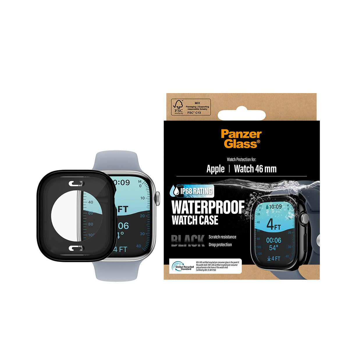 PanzerGlass® Waterproof Full Body Case Schwarz Apple Watch Series 11 | 10 | 46mm