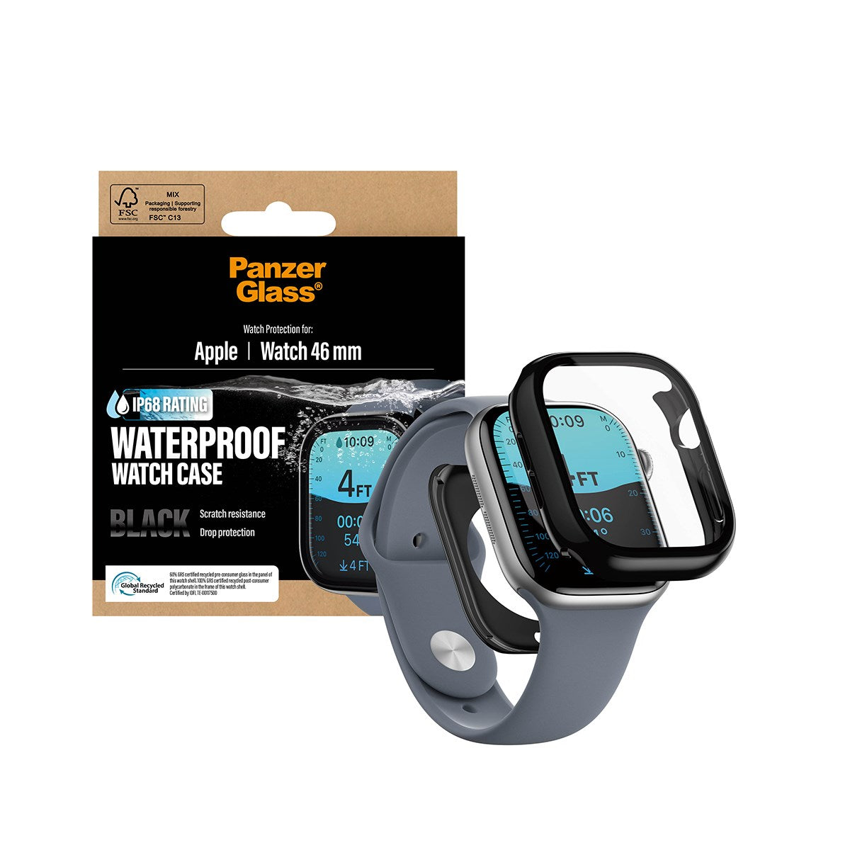 PanzerGlass® Waterproof Full Body Case Schwarz Apple Watch Series 11 | 10 | 46mm