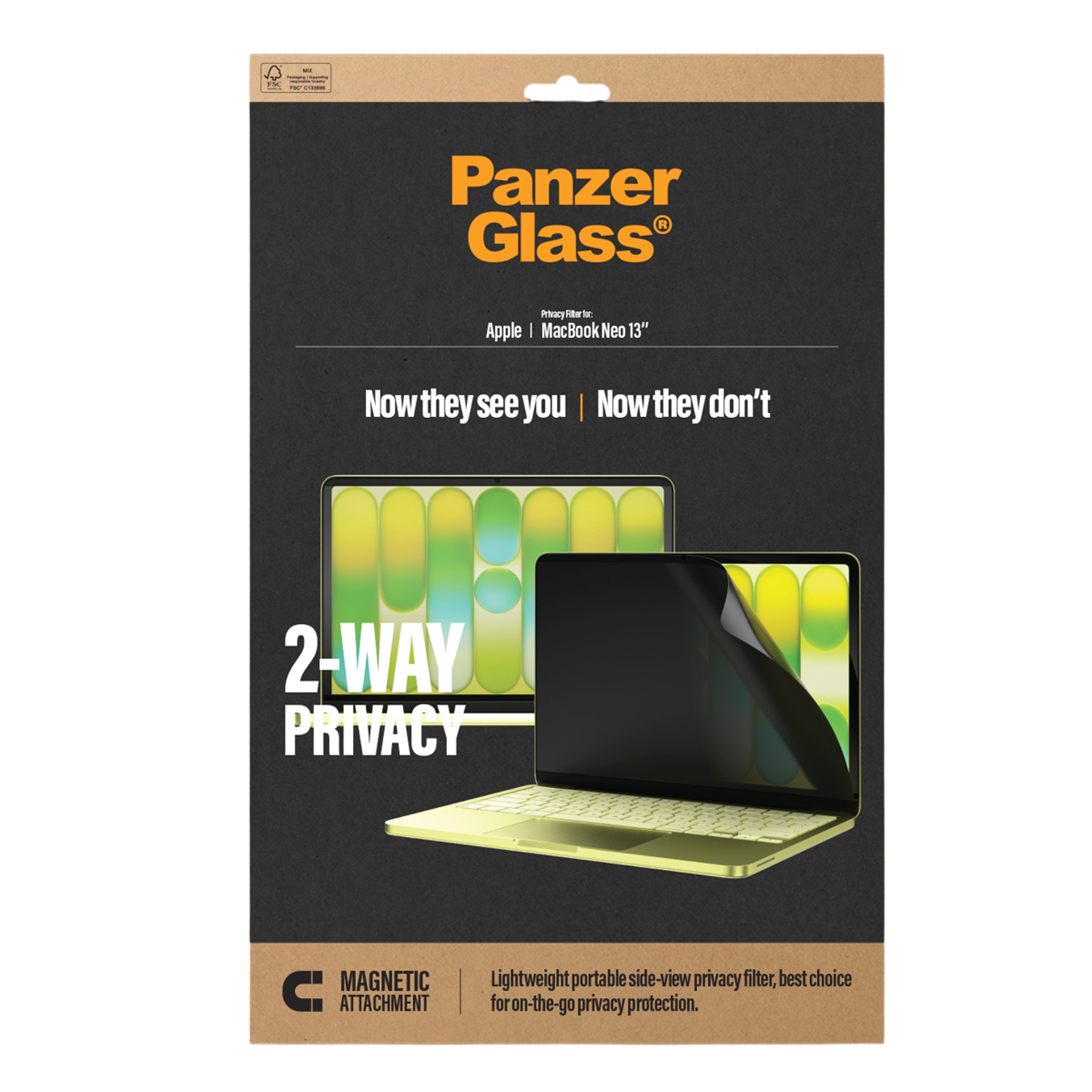 PanzerGlass® Magnetic 2-Way Privacy Film Displayschutz Apple MacBook Neo 13'' M2 | M3 | M4 | M5