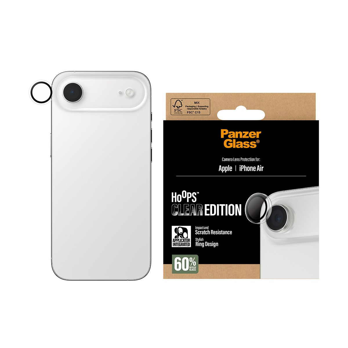 PanzerGlass® Hoops® Transparent Kameraschutz iPhone Air