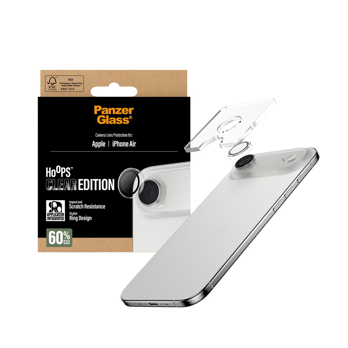 PanzerGlass® Hoops® Transparent Kameraschutz iPhone Air