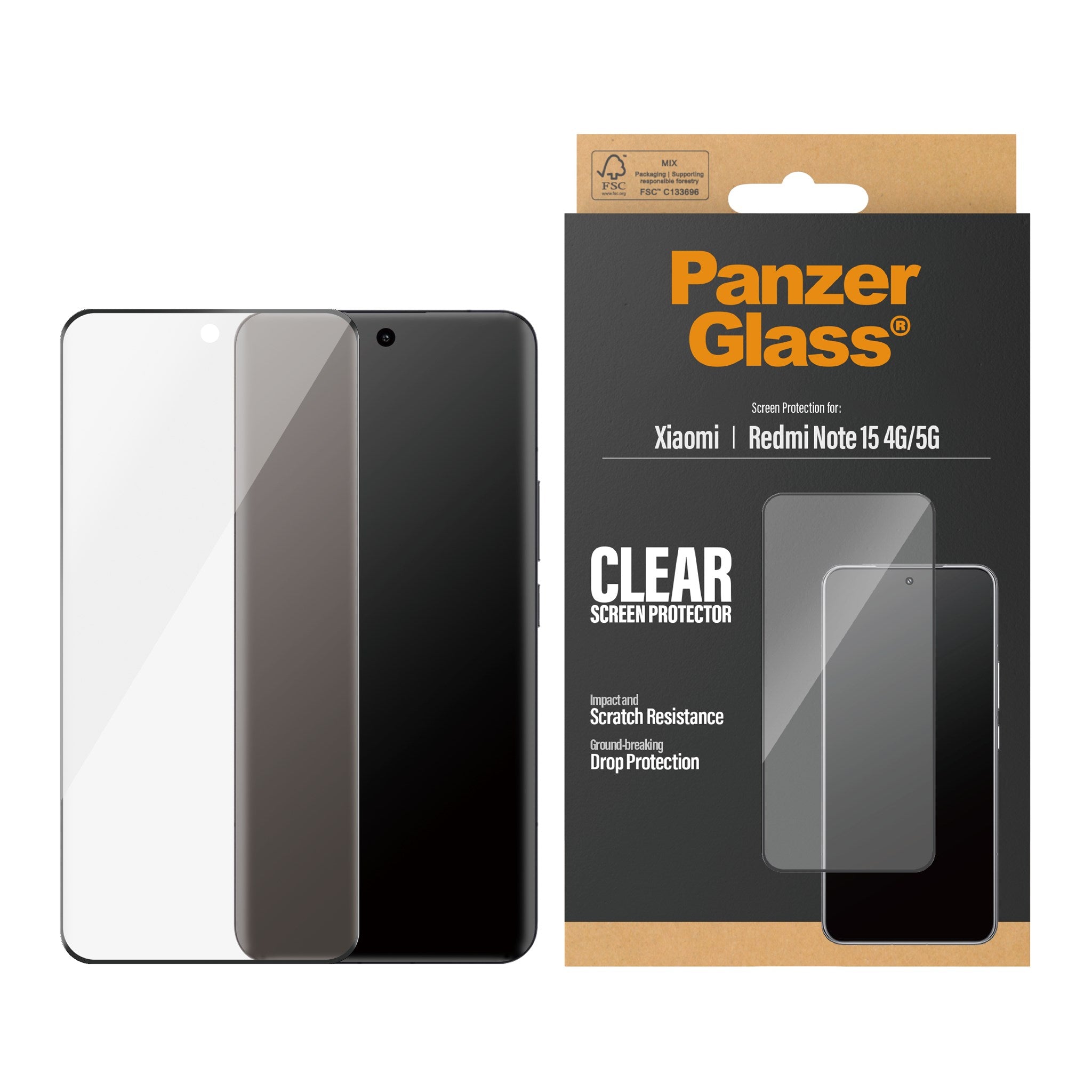 PanzerGlass® Displayschutz Xiaomi Redmi Note 15 4G | 5G | Ultra-Wide Fit
