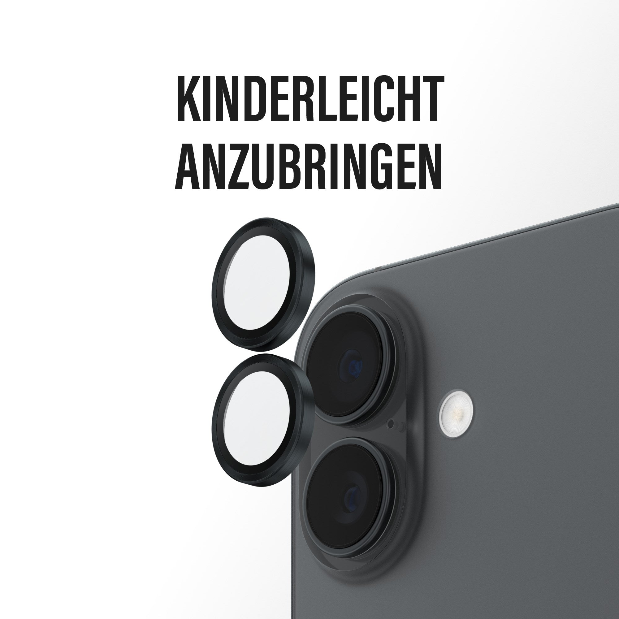 PanzerGlass® Hoops® Kameraschutz Schwarz iPhone 17 | iPhone 16 | 16 Plus