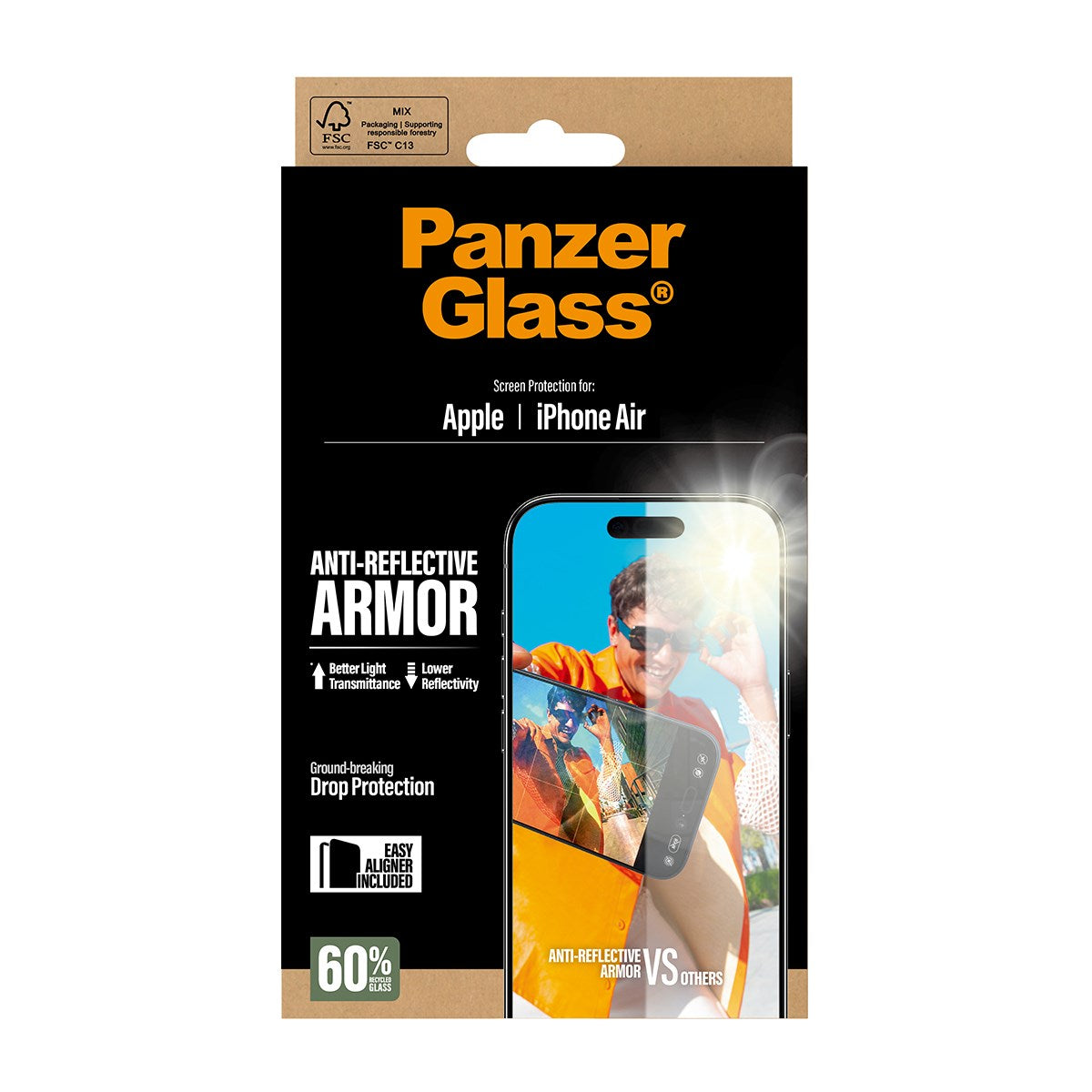 PanzerGlass® Anti-Reflective Armor Displayschutz iPhone Air m. EasyAligner