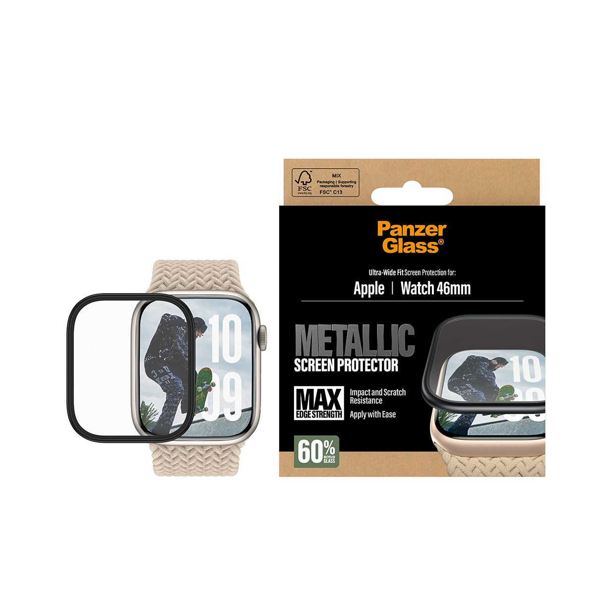 PanzerGlass® Displayschutz Metallic Apple Watch Series 11 | 10 | 46mm