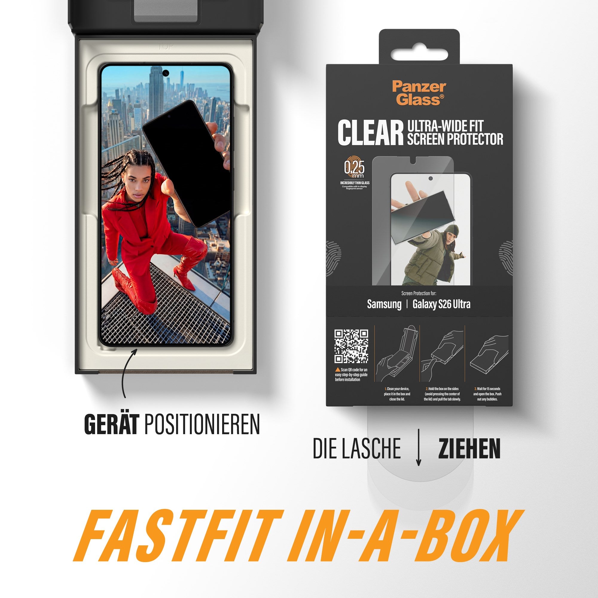 PanzerGlass® Displayschutz Samsung Galaxy S26 Ultra | Ultra-Wide Fit m. FASTFIT IN-A-BOX