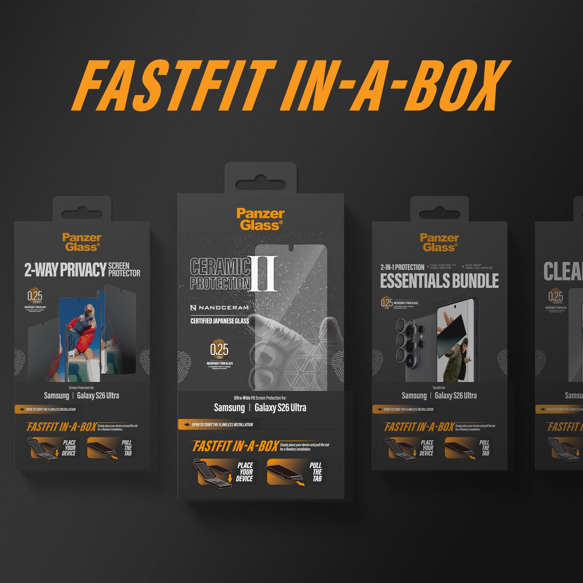 PanzerGlass® Displayschutz Samsung Galaxy S26 Ultra | Ultra-Wide Fit m. FASTFIT IN-A-BOX