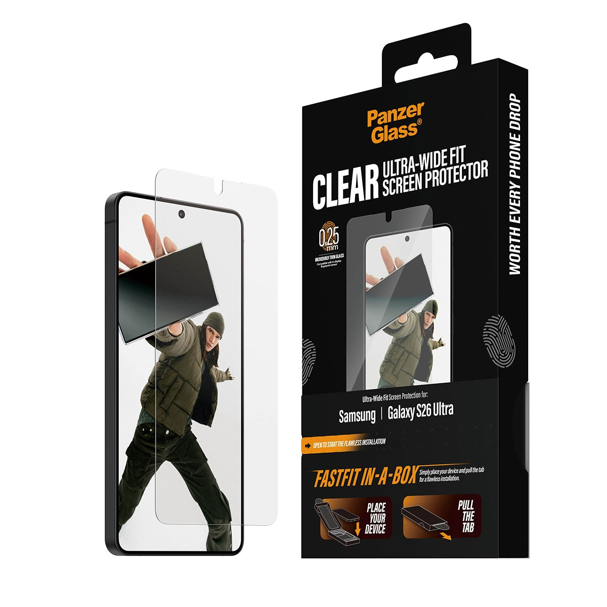 PanzerGlass® Displayschutz Samsung Galaxy S26 Ultra | Ultra-Wide Fit m. FASTFIT IN-A-BOX
