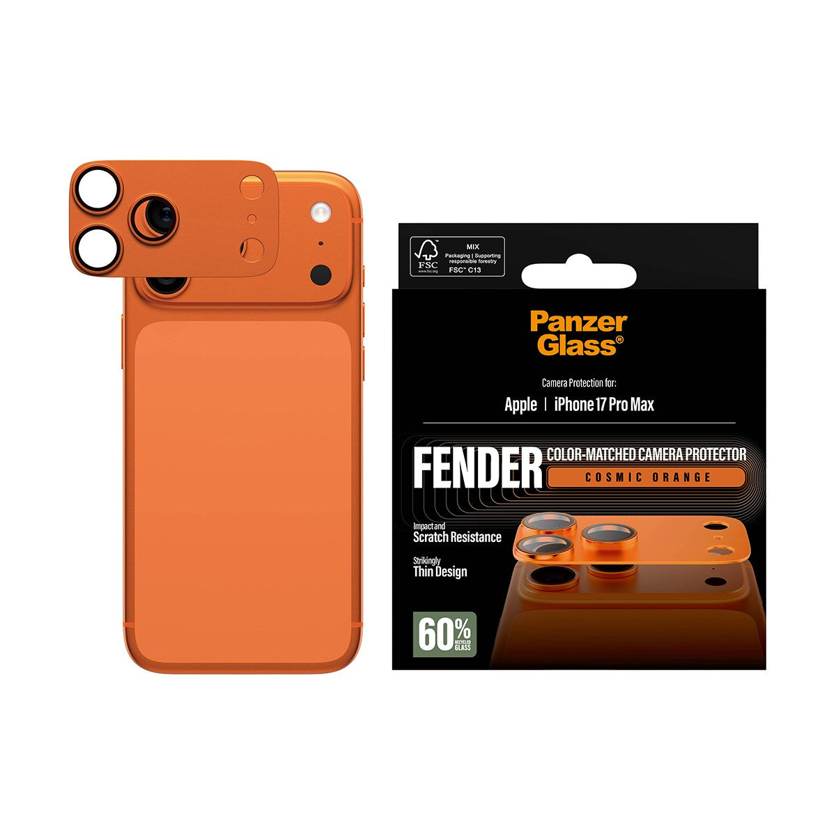 PanzerGlass® Fender Kameraschutz Cosmic Orange iPhone 17 Pro Max
