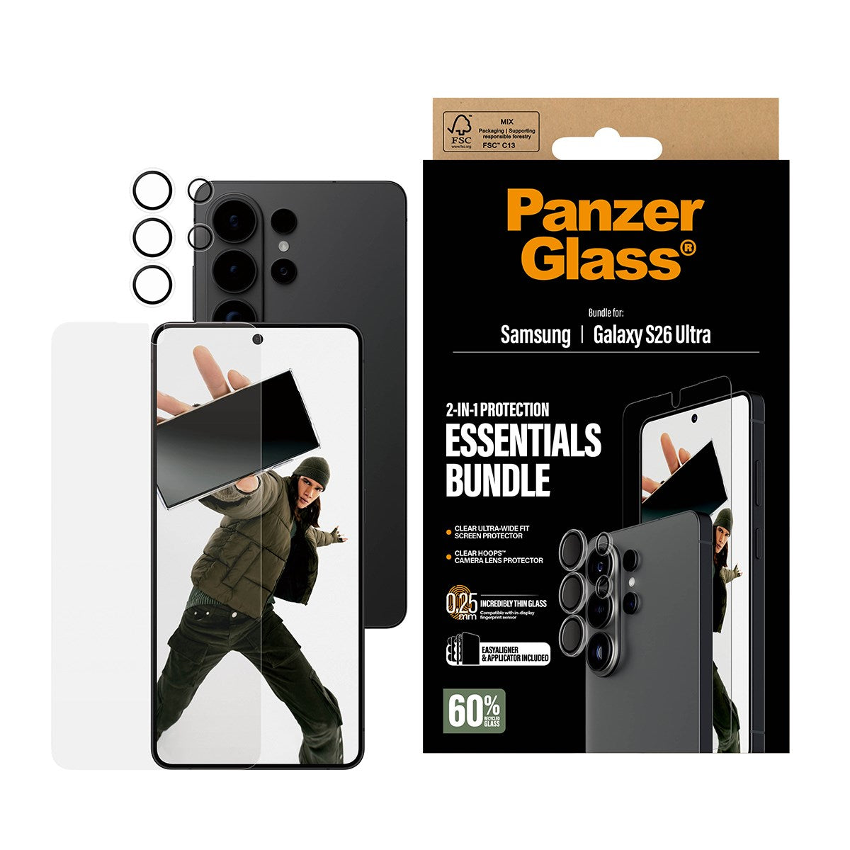 PanzerGlass® Hoops® 2-in-1 Set Samsung Galaxy S26 Ultra | Ultra-Wide Fit