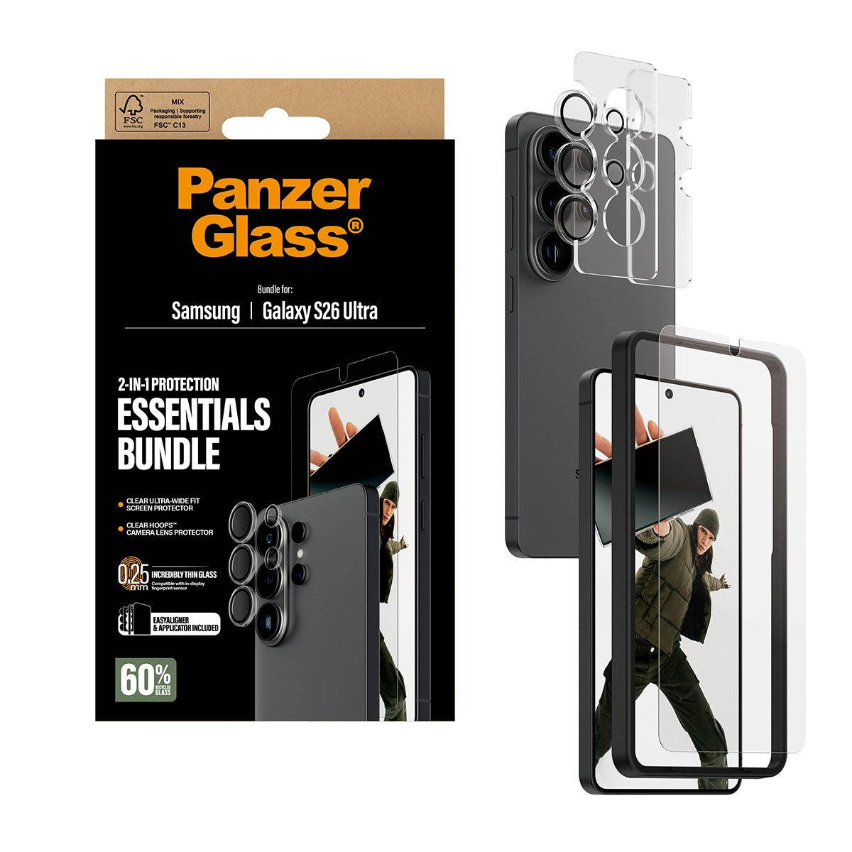 PanzerGlass® Hoops® 2-in-1 Set Samsung Galaxy S26 Ultra | Ultra-Wide Fit