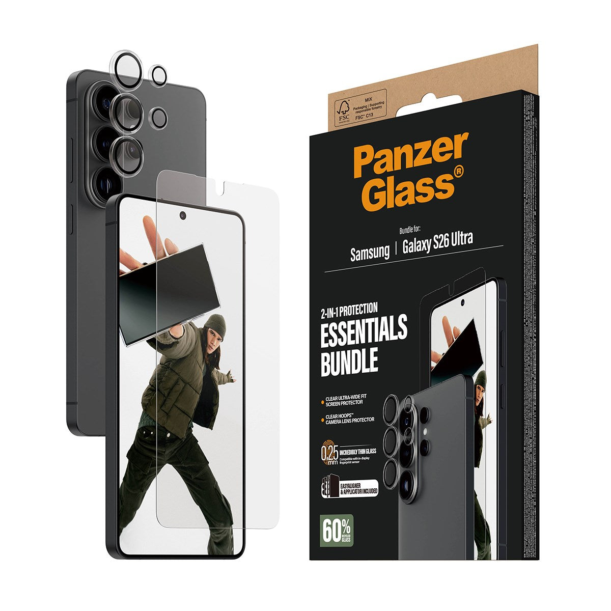 PanzerGlass® Hoops® 2-in-1 Set Samsung Galaxy S26 Ultra | Ultra-Wide Fit