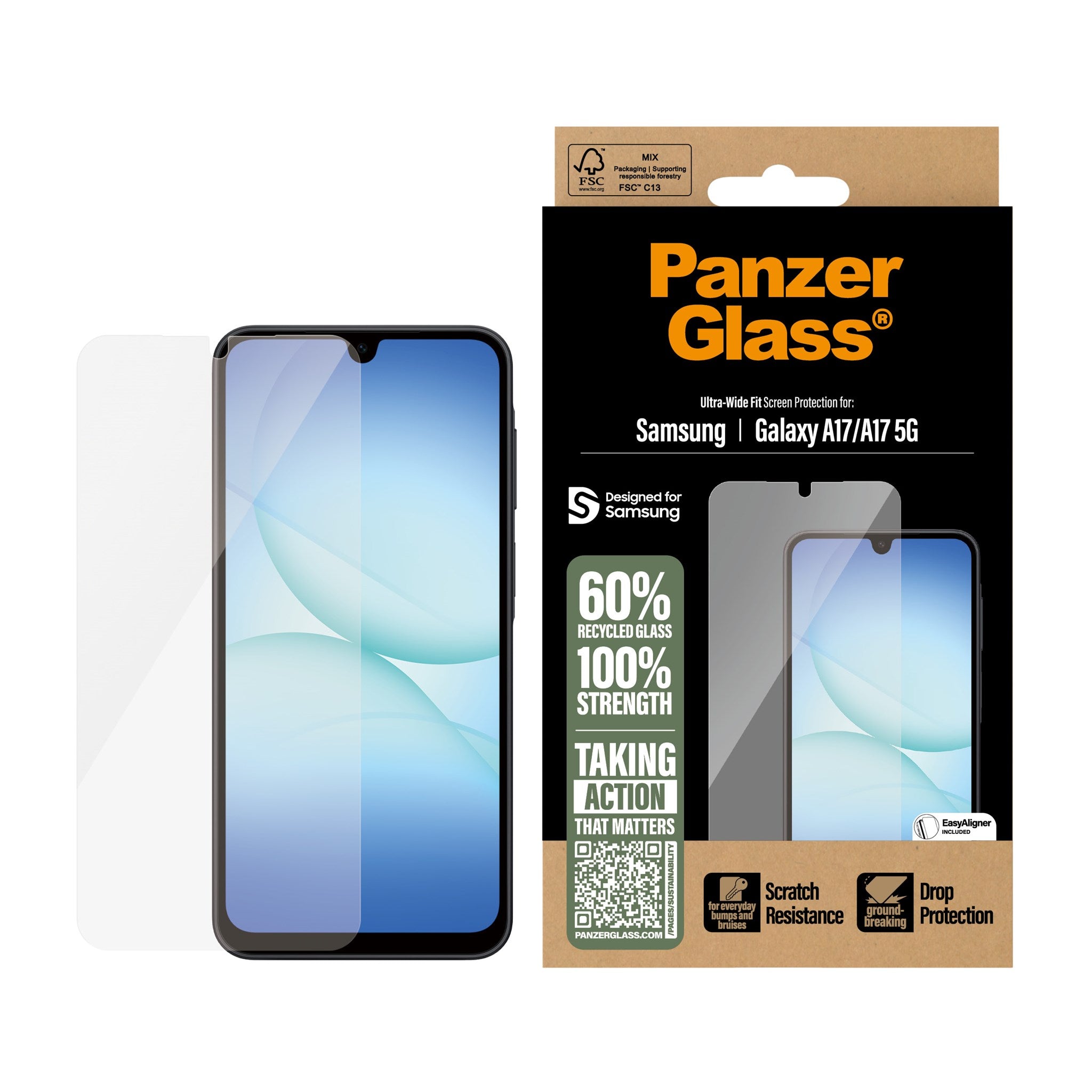 PanzerGlass® Displayschutz Samsung Galaxy A17 | A17 5G | Ultra-Wide Fit m. EasyAligner