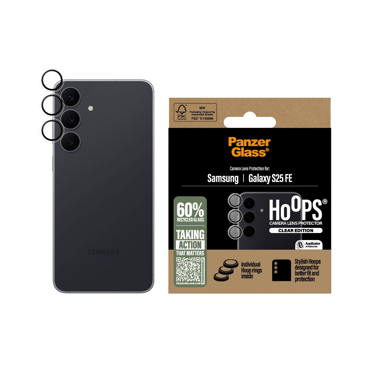 PanzerGlass® Hoops® Kameraschutz Transparent Samsung Galaxy S25 FE 5G