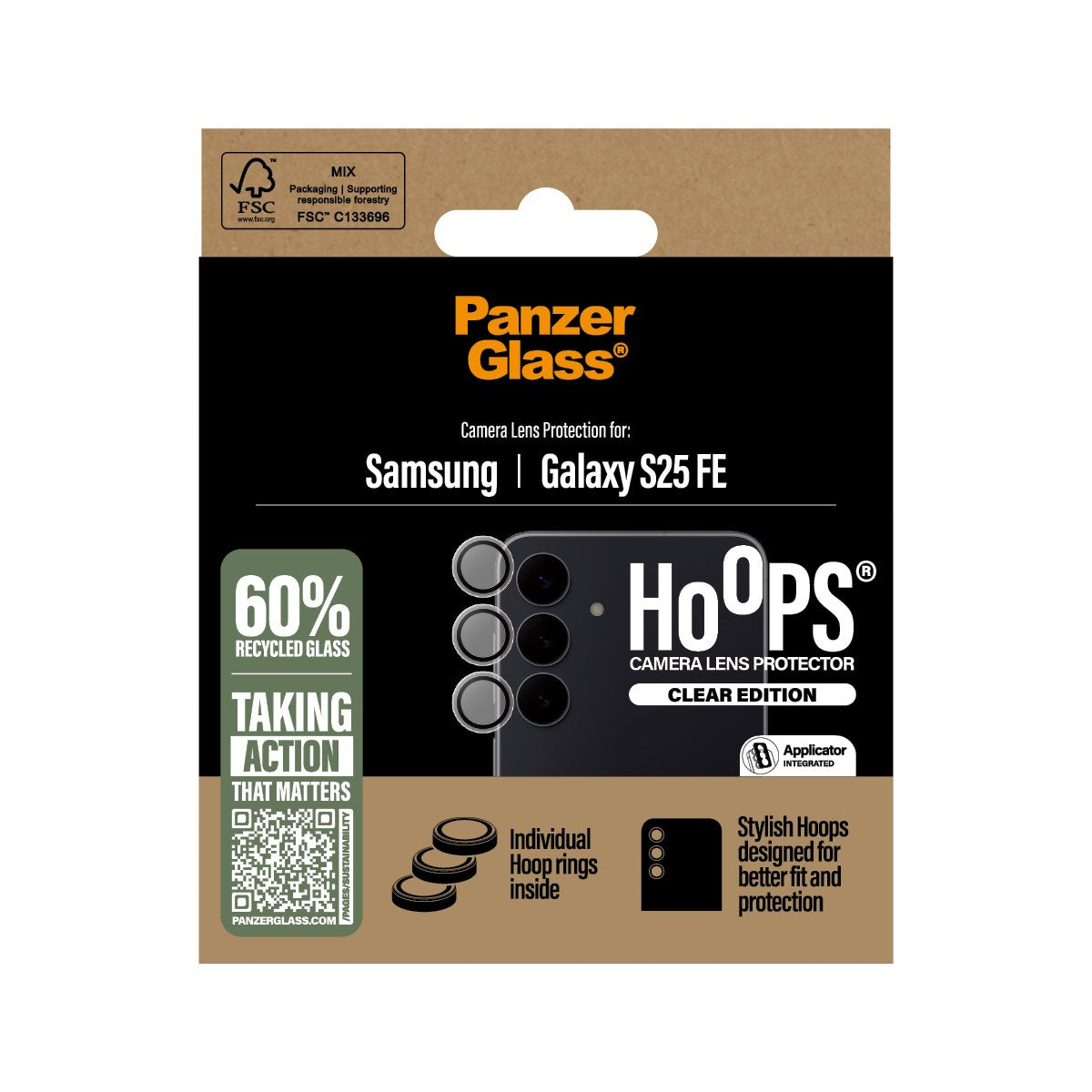 PanzerGlass® Hoops® Kameraschutz Transparent Samsung Galaxy S25 FE 5G
