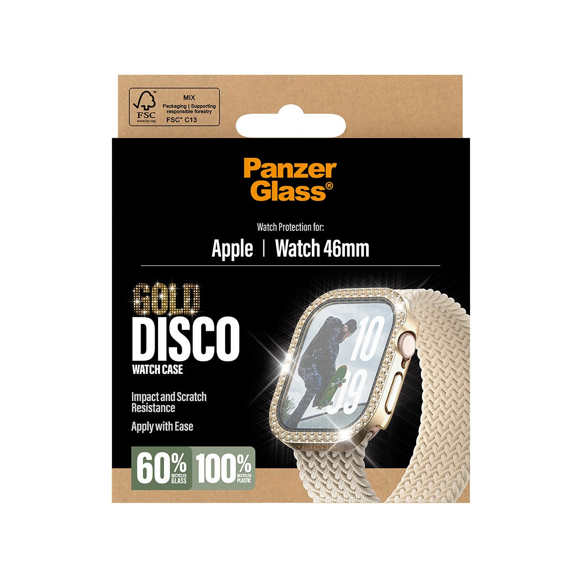 PanzerGlass® Displayschutz FullBody Disco Gold Apple Watch 2025 | 46mm