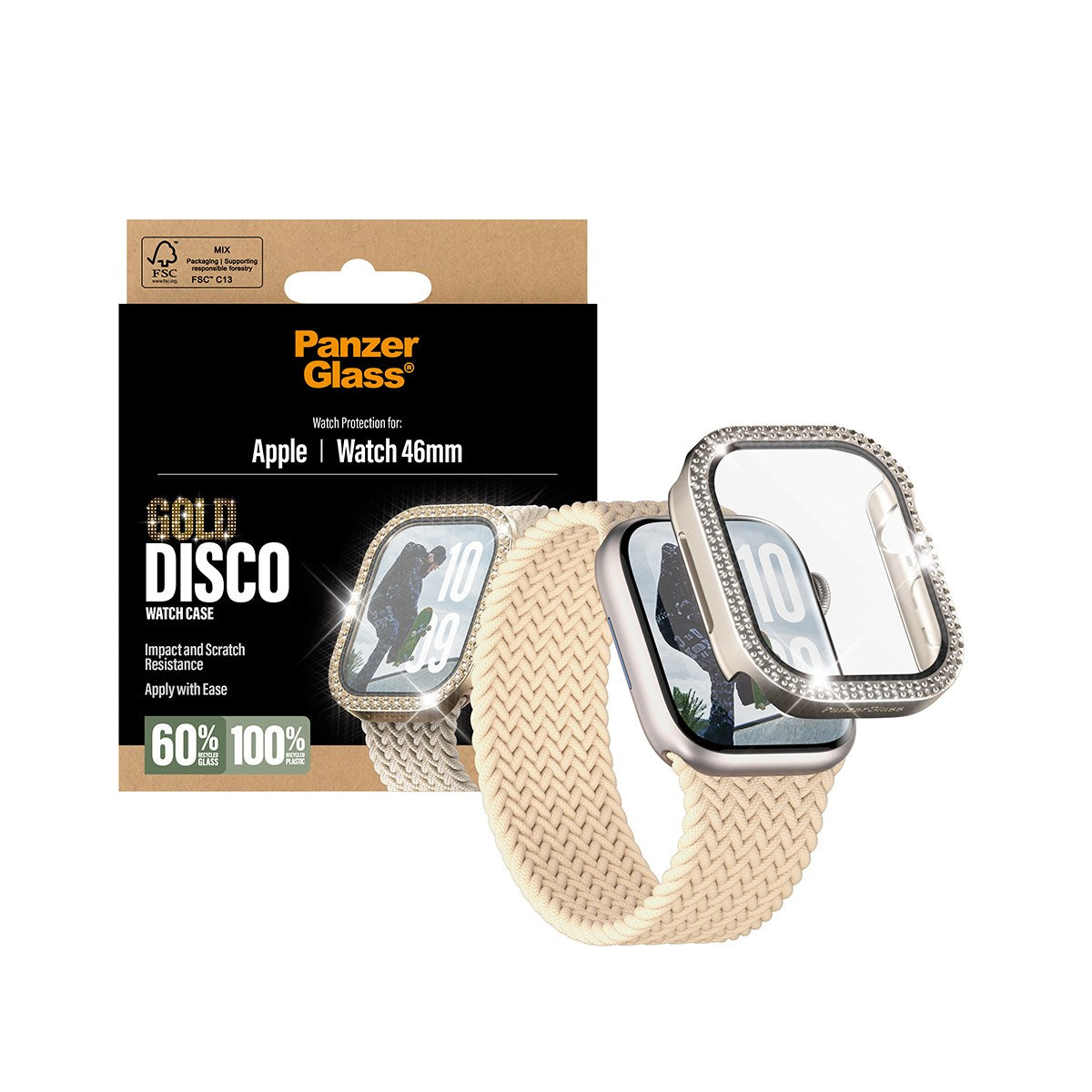 PanzerGlass® Displayschutz FullBody Disco Gold Apple Watch 2025 | 46mm