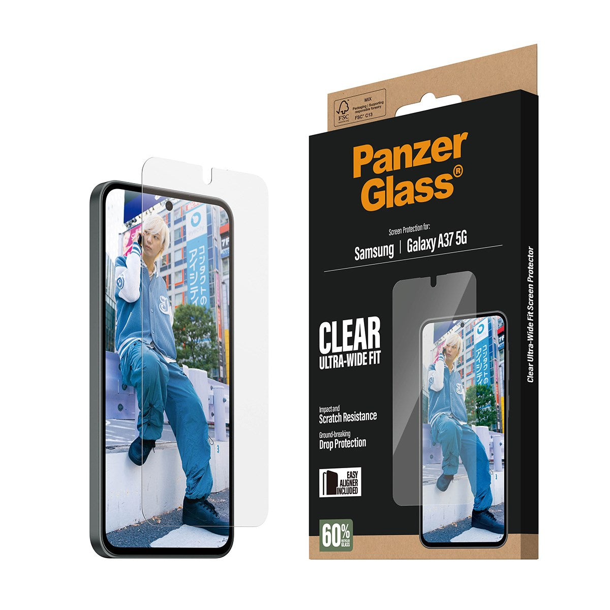 PanzerGlass® Displayschutz Samsung Galaxy A37 5G | Ultra-Wide Fit m. EasyAligner