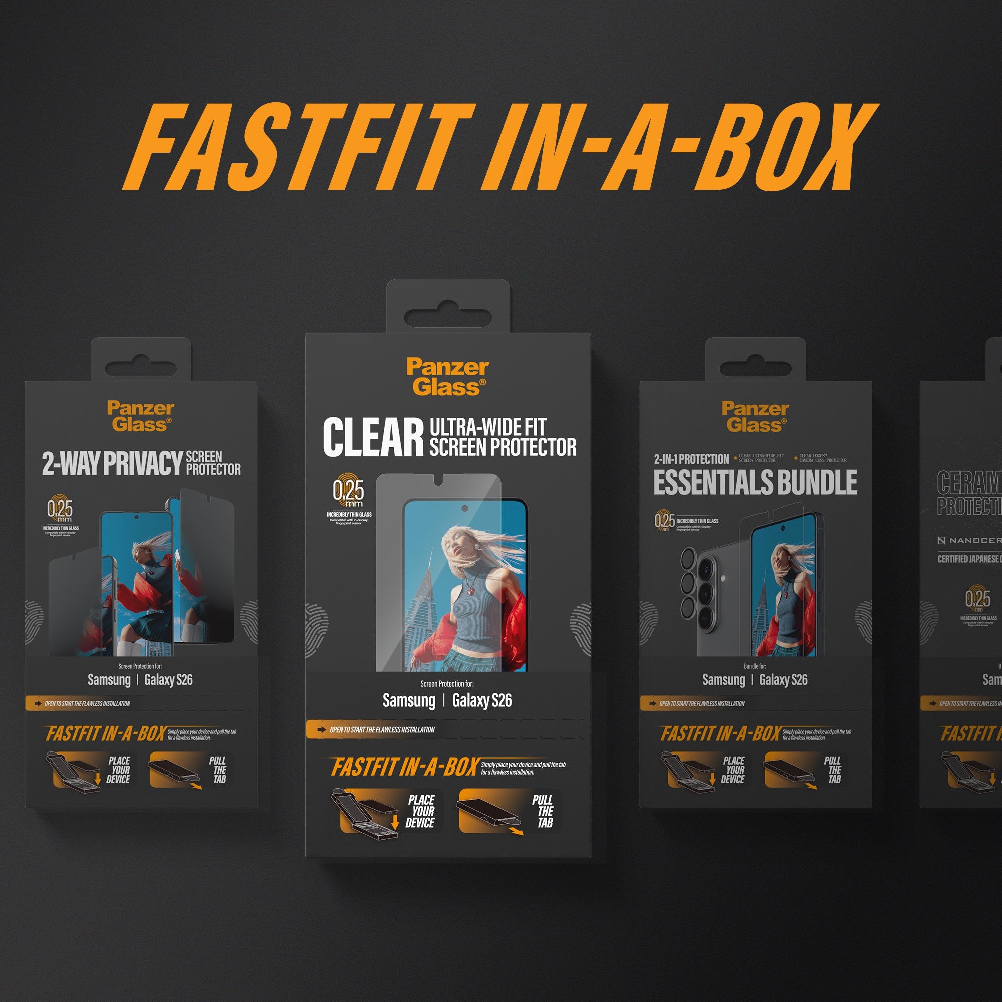 PanzerGlass® Ceramic Displayshutz Samsung Galaxy S26 | Ultra-Wide Fit m. FASTFIT IN-A-BOX