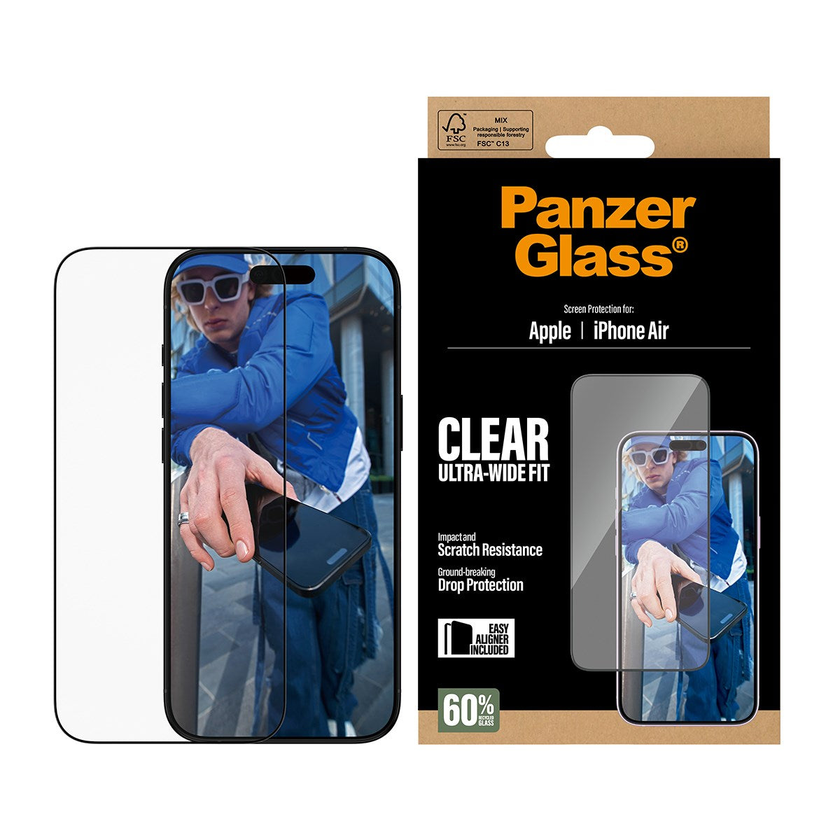 PanzerGlass® Displayschutz iPhone Air | Ultra-Wide Fit m. EasyAligner