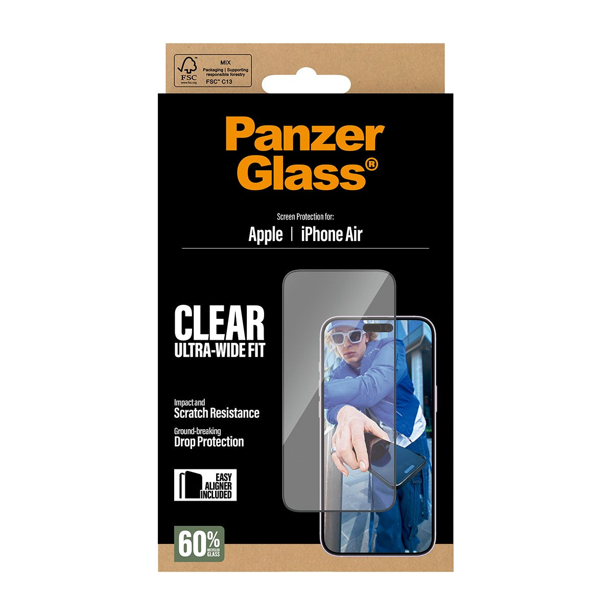 PanzerGlass® Displayschutz iPhone Air | Ultra-Wide Fit m. EasyAligner