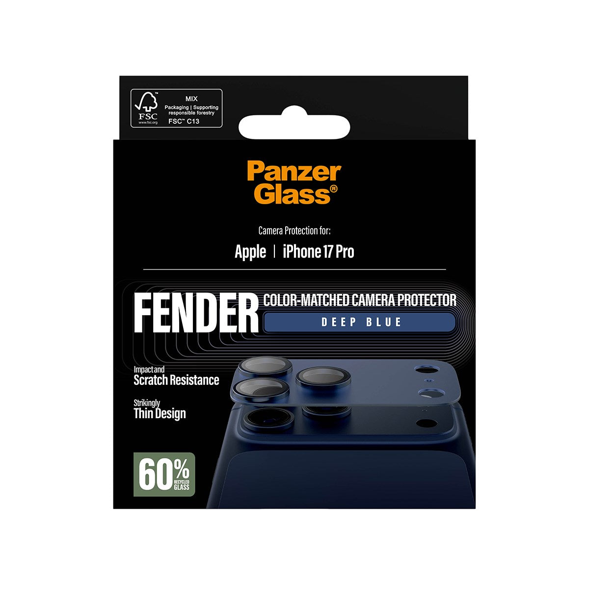 PanzerGlass® Fender Kameraschutz Tiefblau iPhone 17 Pro