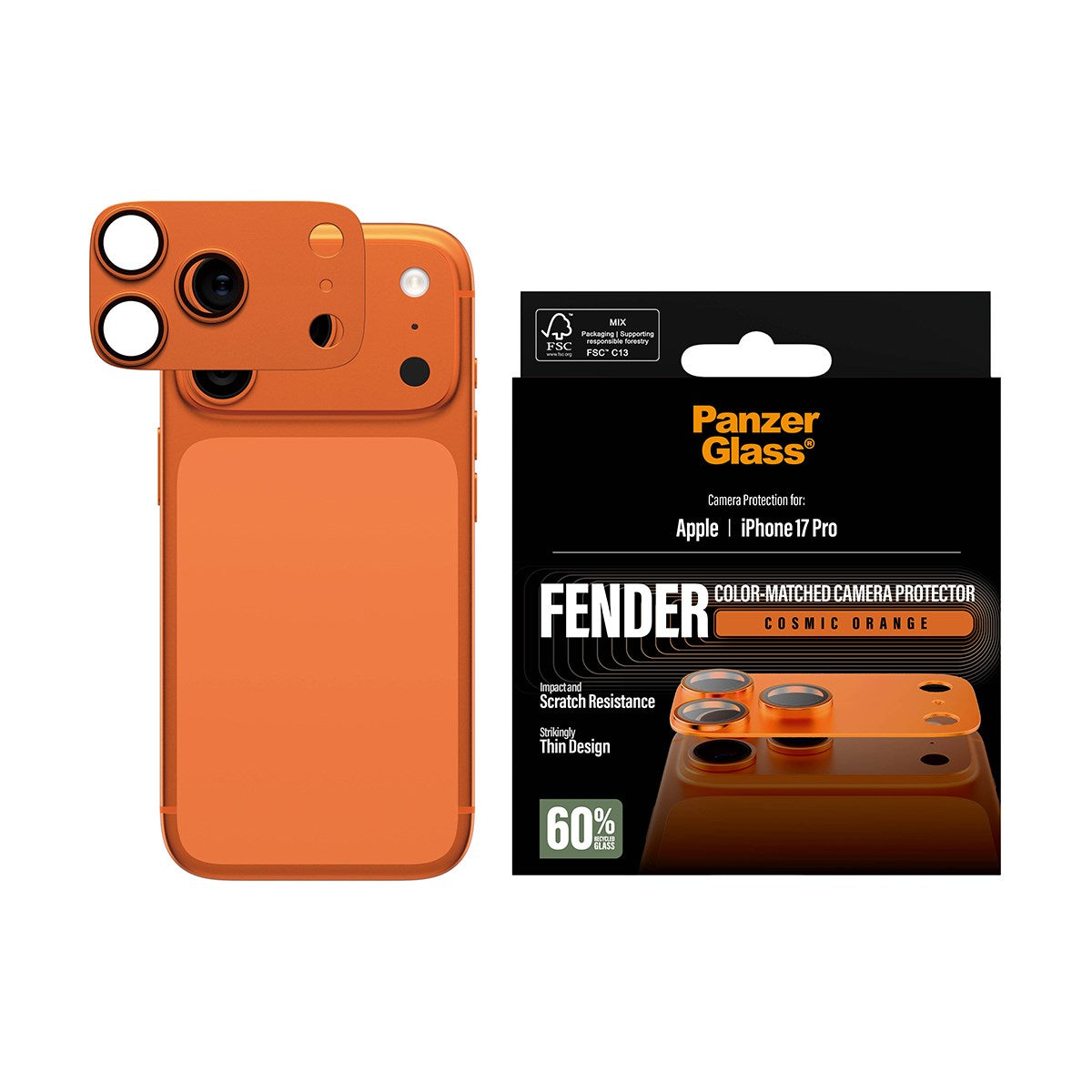 PanzerGlass® Fender Kameraschutz Cosmic Orange iPhone 17 Pro