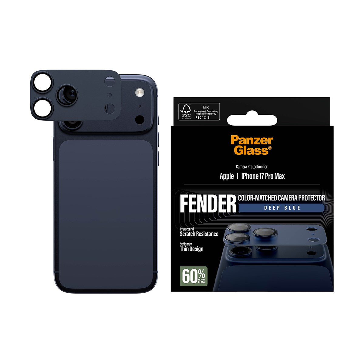 PanzerGlass® Fender Kameraschutz Tiefblau iPhone 17 Pro Max