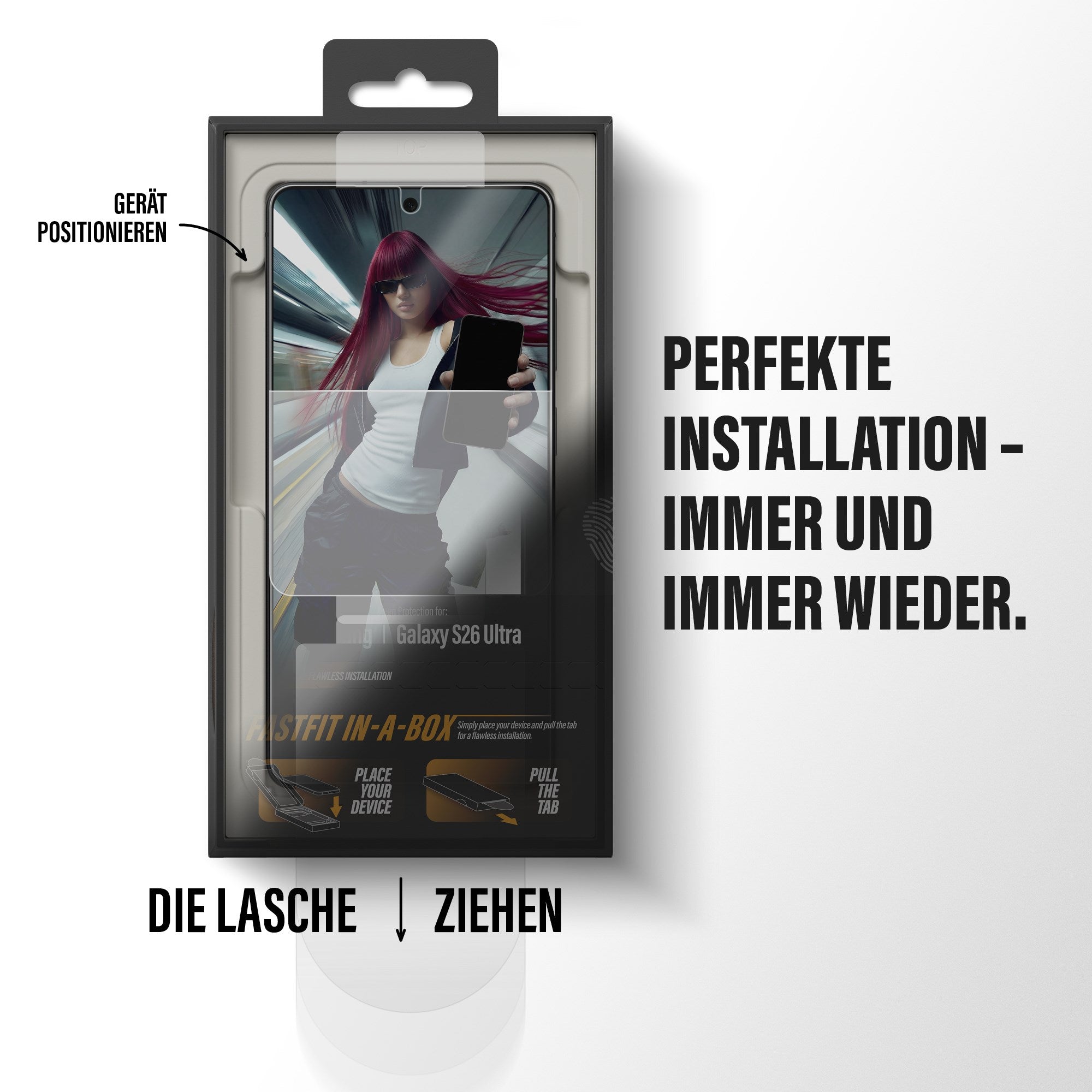 PanzerGlass® 2-Way Privacy Displayschutz Samsung Galaxy S26 Ultra | Ultra-Wide Fit m. FASTFIT IN-A-BOX