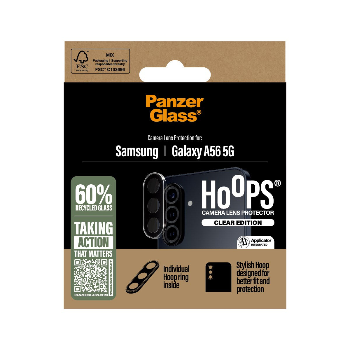 PanzerGlass® Hoops® Transparent Kameraschutz Samsung Galaxy A56 5G