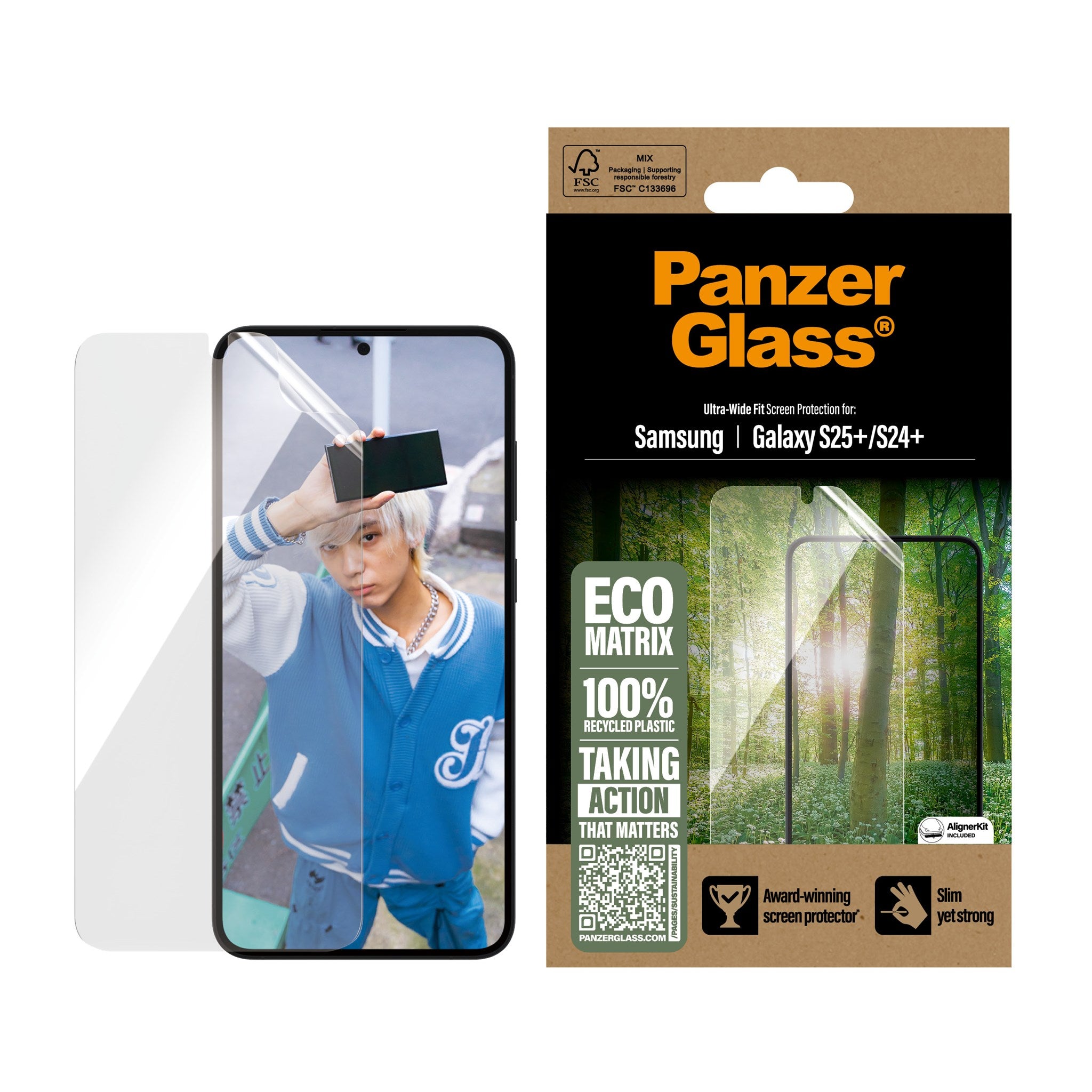 PanzerGlass® ECO MATRIX Displayschutz Samsung Galaxy S25+ | S24+ | Ultra-Wide Fit